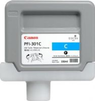 Canon 1487B001AA model PFI-301C Cyan Ink Cartridge, Inkjet Print Technology, CyanPrint Color, 330 ml Ink Volume, New Genuine Original OEM Canon, For use with Canon imagePROGRAF iPF9000 Printer (1487B001AA 1487-B001AA 1487 B001AA PFI-301C PFI301C PFI 301C PFI301 PFI 301 PFI-301) 