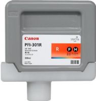 Canon 1492B001AA model PFI-301R Red Ink Cartridge, Inkjet Print Technology, Red Print Color, 330 ml Ink Volume, New Genuine Original OEM Canon, For use with Canon imagePROGRAF iPF9000 Printer (1492B001AA 1492-B001AA 1492 B001AA PFI-301R PFI301R PFI 301R PFI301 PFI 301 PFI-301) 