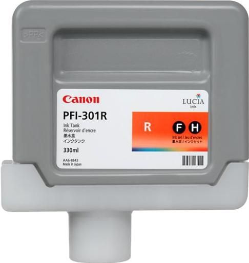Canon 1492B001AA model PFI-301R Red Ink Cartridge, Inkjet Print Technology, Red Print Color, 330 ml Ink Volume, New Genuine Original OEM Canon, For use with Canon imagePROGRAF iPF9000 Printer (1492B001AA 1492-B001AA 1492 B001AA PFI-301R PFI301R PFI 301R PFI301 PFI 301 PFI-301)