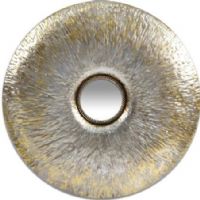 Infinity Instruments 14937 Stockholm Wall Mirror, 25" Round Diameter, You will need if you are looking for that bold statement for your home or office, Large silver mirror with gold accents throughout the detailed Silver Steel Frame with Gold Accents, Stockholm is the attention getter you are looking for, Dimensions 25"W x 2"D x 25"H , UPC 731742149374 (14-937 149-37) 