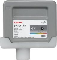 Canon 1495B001AA Model PFI-301GY Pigment Gray Ink Tank (330ml) for use with imagePROGRAF iPF8000 and imagePROGRAF iPF9000 Large Format Printers, New Genuine Original OEM Canon Brand (1495-B001AA 1495 B001AA 1495B001A 1495B001 PFI301GY PFI 301GY) 