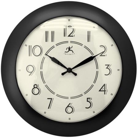 Infinity Instruments 14961BK-3994 Black Berkeley Wall Clock, 14.5