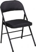 Cosco 14995JBD4E Fabric Folding Chair Black (4-pack), COMFORTABLE - Soft padded fabric seat and back, FOLDS FLAT - Folds up tight and compact for easy storage, LOW MAINTENANCE - Durable steel frame with powder-coated finish, STRONG - Use of two cross braces and tube-in-tube reinforced frame, NON-MARRING - Leg tips protect floor surfaces, Furniture Type: Seating, Primary Material: Metal, Material: Steel and Fabric, Usage: Indoor, Height: 30.11", UPC 044681346026 (14995JBD4E 14995JBD4E) 