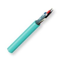 Belden 1502R G751000, Model 1502R, 22 AWG and 18 AWG, 2-Conductor, Multimedia Control Cable; Aqua Color; Riser-CMR Rated; 1 Pair 22 AWG stranded (7x30) tinned copper data wires with FPE insulation, Beldfoil shield, and drain wire; 2 Conductors, 18 AWG stranded (16x30) tinned copper, unshielded power wires with F-R PVC insulation; F-R PVC jacket; UPC 612825115946 (BTX 1502RG751000 1502R G751000 1502R-G751000 BELDEN) 