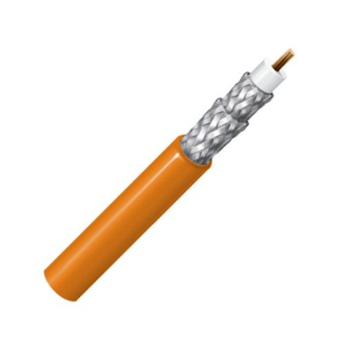 BELDEN1505FG8L1000, Model 1505F, 22 AWG, RG59, Flexible, Low Loss Serial Digital Coax Cable; CM-Rated; Orange Color; 22 AWG stranded bare compacted copper conductor; Foam HDPE core; Double Tinned copper braid; Flexible PVC jacket; UPC 612825356509 (BELDEN1505FG8L1000 TRANSMISSION CONNECTIVITY CONDUCTOR WIRE)