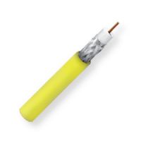 Belden 1506A 0041000, Model 1506A; RG59, 20 AWG, Plenum-Rated, Low Loss, Serial Digital Coax Cable; Yellow; RG59 20 AWG solid bare copper conductor; Foam FEP core; Duofoil Tape and tinned copper braid double shield; Flamarrest jacket; UPC 612825116615 (BTX 1506A0041000 1506A 0041000 1506A-0041000) 