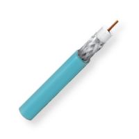 Belden 1506A 0061000, Model 1506A; RG59, 20 AWG, Plenum-Rated, Low Loss, Serial Digital Coax Cable; Light Blue; RG59 20 AWG solid bare copper conductor; Foam FEP core; Duofoil Tape and tinned copper braid double shield; Flamarrest jacket; UPC 612825116622 (BTX 1506A0061000 1506A 0061000 1506A-0061000) 