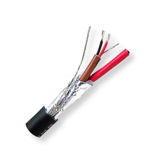 BELDEN1509CB591000, Model 1509C, 24 AWG, 2-Pair, Audio Snake Cable; Black Color; CM-Rated, 2-24 AWG tinned copper pairs; Polyolefin insulation; Individually shielded with Beldfoil bonded to numbered/color-coded PVC jackets so both strip simulteaneously; Overall Beldfoil shield with drain wire; Flexible PVC jacket; UPC 612825116738 (BELDEN1509CB591000 TRANSMISSION CONNECTIVITY SOUND WIRE)