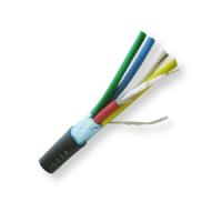BELDEN1522A010500, Model 1522A, 30 AWG, 5-Coax, RGB Video, Mini Multiconductor Coax Cable; CL2-Rated; Black Color; 5-30 AWG stranded Tinned copper conductors; Foam HDPE insulation; Duofoil Tape and Tinned copper braid shield; Overall Beldfoil Tape shield; Inner PVC jackets; PVC outer jacket; UPC 612825358398 (BELDEN1522A010500 TRANSMISSION CONNECTIVITY IMAGE WIRE) 