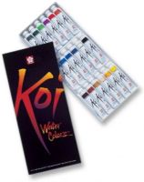 Koi 15262 Watercolor Paint 18-Color Set; The fine artist, the professional, and the student enjoy the smooth, creamy, subtle gradations of Koi watercolors; Enjoy the versatility of instant correction and layering, create spontaneous washes with soft edges and swim in dynamic color possibilities; These specially selected pigments are instantly water responsive; UPC 084511372832 (KOI15262 KOI 15262) 