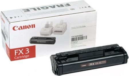Canon 1557A002BA Model FX3 Black Toner Cartridge for use with CFX-L3500 IF, CFX-L4500 IF, FAXPHONE L75, FAXPHONE L80, LASER CLASS 1060P, LASER CLASS 2050P, LASER CLASS 2060P and LC2060 Laser Facsimiles, 2700 page yield with 5% average coverage, New Genuine Original OEM Canon Brand (1557-A002BA 1557A-002BA 1557A002B 1557A002 FX-3 FX 3)
