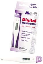 Mabis 15681000 Digital Thermometer with Memory and Fever Alarm, Fahrenheit, Memory recall of last reading,  beeper function to indicate peak temperature.(15681000 15 681 000 15681 000 15 681000 15-681000 15681-000 15-681 000 15 681-000)