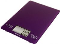 Escali 157DP model Arti Glass Digital Scale, Ultra slim profile, 15 Lbs or 7000 gram capacity, Measures liquid and dry ingredients, Easy to clean glass surface, Automatic shut off feature, Both liquid - fl oz, ml and dry ingredients - g, oz, lb + oz Measures, Deep Purple Finish, UPC 852520003074 (157DP 157-DP 157 DP)  