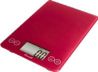 Escali 157RR model Arti Glass Digital Scale, Ultra slim profile, 15 Lbs or 7000 gram capacity, Measures liquid and dry ingredients, Easy to clean glass surface, Automatic shut off feature, Both liquid - fl oz, ml and dry ingredients - g, oz, lb + oz Measures, Retro Red Finish, UPC 852520003036 (157RR 157-RR 157 RR)  