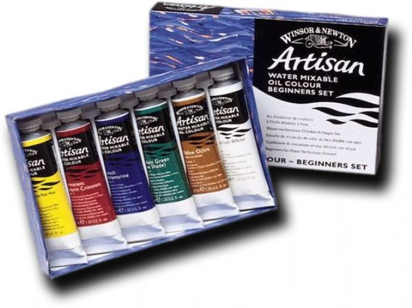 Winsor And Newton 1590251 Artisan, Water Mixable Oil Color Beginners Set; Specifically developed to appear and work just like conventional oil color; The key difference between Artisan and conventional oils is its ability to thin and clean up with water; UPC 094376896329 (WINSORANDNEWTON1590257 WINSOR AND NEWTON 1590257)