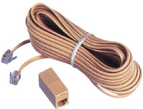AT&T 15929  Telephone Extension Cord, Female modular to Male modular, Connects between telephone's line cord and a telephone jack to add an additional 25 feet, 4 active conductors allow this cord to be used for both 1-line and 2-line standard modular telephone jacks (15929 ATT 15929 AT&T-15929 ) 