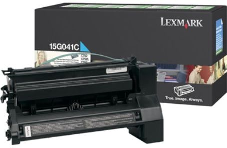 Lexmark 15G041C Cyan Return Program Print Cartridge, Works with Lexmark C752 C752dn C752dtn C752fn C752Ldn C752Ldtn C752Ln C752n C760 C760dn C760dtn C760n C762 C762dn C762dtn C762n X752e and X762e Printers, Up to 6000 pages @ approximately 5% coverage, New Genuine Original OEM Lexmark Brand (15G-041C 15G 041C 15-G041C 15G041)