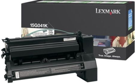 Lexmark 15G041K Black Return Program Print Cartridge, Works with Lexmark C752, C752dn, C752dtn, C752fn, C752Ldn, C752Ldtn, C752Ln, C752n, C760, C760dn, C760dtn, C760n, C762, C762dn, C762dtn, C762n, X752e and X762e Printers, Up to 6000 pages @ approximately 5% coverage, New Genuine Original OEM Lexmark Brand (15G-041K 15G 041K 15G0-41K 15G041)