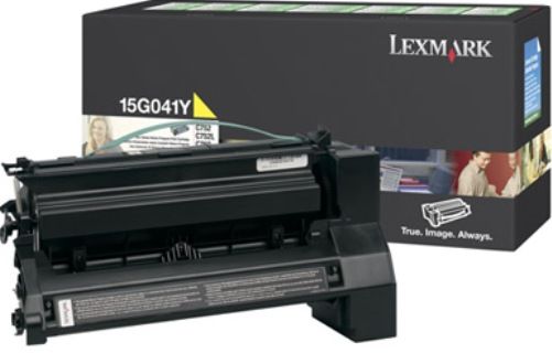 Lexmark 15G041Y Yellow Return Program Print Cartridge, Works with Lexmark C752, C752dn, C752dtn, C752fn, C752Ldn, C752Ldtn, C752Ln, C752n, C760, C760dn, C760dtn, C760n, C762, C762dn, C762dtn, C762n, X752e and X762e Printers, Up to 6000 pages @ approximately 5% coverage, New Genuine Original OEM Lexmark Brand (15G-041Y 15G 041Y 15G0-41Y 15G041)