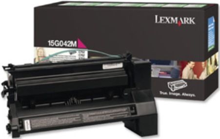 Lexmark 15G042M Magenta High Yield Return Program Print Cartridge, Works with Lexmark C752 C752dn C752dtn C752fn C752n C762 C762dn C762dtn C762n X752e and X762e Printers, Up to 15000 pages @ approximately 5% coverage, New Genuine Original OEM Lexmark Brand (15-G042M 15G-042M 15G 042M 15G042)