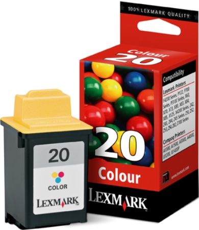 Lexmark 15M0120 Color Print Cartridge #20 For use with Lexmark P3150 PrinTrio Photo, Z82, X4250, X4270, X73, X85, X63, X125, X83, Z45, Z54se, Z43, Z53, Z54, P707, Z705, Z52, Z51, Z42, Z715 and Z45se Printers; New Genuine Original OEM Lexmark Brand, UPC 734646174442 (15-M0120 15M-0120 15M 0120 15M0-120)