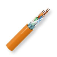 Belden 1624P 0031000, Model 1624P, 24 AWG, 4-Pair, CAT5 Horizontal Cable; Orange Color; Plenum CMP-Rated; 4-Pair; F/UTP-foil shielded; Premise Horizontal cable; 24 AWG solid bare copper conductors; FEP insulation; Overall Beldfoil shield; Flamarrest jacket; RJ-45 compatible; For Indoor Use; UPC 612825119395 (BTX 1624P0031000 1624P 0031000 1624P-0031000 BELDEN) 