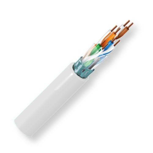 Belden 1624P 877A1000, Model 1624P, 24 AWG, 4-Pair, CAT5 Horizontal Cable; Natural Color; Plenum CMP-Rated; 4-Pair; F/UTP-foil shielded; Premise Horizontal cable; 24 AWG solid bare copper conductors; FEP insulation; Overall Beldfoil shield; Flamarrest jacket; RJ-45 compatible; For Indoor Use; UPC 612825119463 (BTX 1624P877A1000 1624P 877A1000 1624P-877A1000 BELDEN)