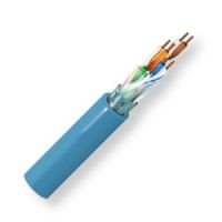 Belden 1624P D151000, Model 1624P, 24 AWG, 4-Pair, CAT5 Horizontal Cable; Blue Color; Plenum CMP-Rated; 4-Pair; F/UTP-foil shielded; Premise Horizontal cable; 24 AWG solid bare copper conductors; FEP insulation; Overall Beldfoil shield; Flamarrest jacket; RJ-45 compatible; For Indoor Use; UPC 612825119371 (BTX 1624PD151000 1624P D151000 1624P-D151000 BELDEN) 