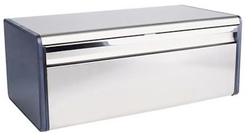 Brabantia 163463 Bread Bin, Fall Front - Brilliant Steel, Durable and solid bin to keep your bread, Handy large capacity, so enough room for two large loaves (163-463 16-3463 1634-63 163 463)