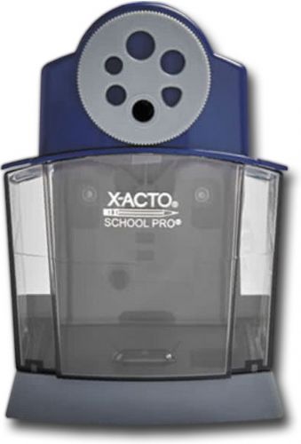 X-Acto 1670 School Pro, Electric Pencil Shapener; Introducing the first electric pencil sharpener specifically designed for classroom use; Features quiet operation for less classroom disruption; Patented fly-away cutter stops sharpening when pencil point reaches ideal sharpness; Heavy-duty motor; Extra-durable outer case; Multiple size pencil selector; UPC 079946016703 (XACTO1670 XACTO 1670 X-ACTO)