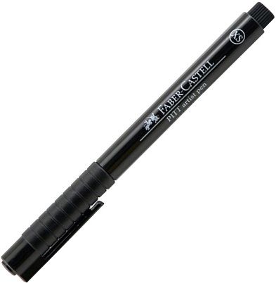 Faber Castell 167299 PITT Artist Pen Black, Fine, Suitable for sketches, studies, and ink drawings, the PITT artist pen has a long life and is easy to use, Extra Superfine, Drawing ink is extremely fade-resistant and waterproof, Harmonized Code 9608200090, EAN 4005401672999 (167-299 167 299)