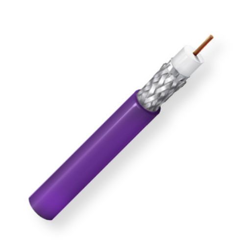 Belden 1694A 0075000 Model 1694A, 18 AWG, RG6 Type, Serial Digital Coax Cable; Violet; Low Loss Serial Digital Coax; Riser-CMR; RG6 Type; 18 AWG solid bare copper conductor; Foam HDPE core; Duobond Tape and Tinned copper braid Shielding; PVC jacket; UPC 612825356172 (BTX 1694A0075000 1694A 0075000 1694A-0075000)