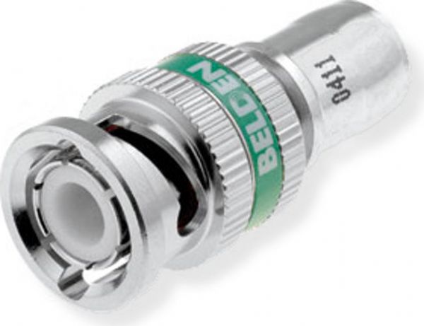 Belden 1694ABHDL Series HD Brilliance High Definition Compression Connector, 1 Piece Locking, RG6; Pack of 50; Green color; Designed to fit with Belden Brilliance cable creating the perfect cable-to-connector combination; HD BNC Coaxial connector type; Straight plug body style; UPC BELDEN1694ABHDL (1694AB-HDL 1694-ABHDL 1694-AB-HDL BELDEN1694ABHDL BELDEN1694AB-HDL BELDEN1694-ABHDL)