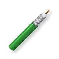 BELDEN1694FG7W1000, Model 1694F, 19 AWG, RG6 Type, Low Loss Serial Digital Coax Cable; CM-Rated; Green Color; 19 AWG stranded bare copper conductor; Foam HDPE core; Double Tinned copper braid; Flexible PVC jacket; UPC 612825356127 (BELDEN1694FG7W1000 TRANSMISSION CONNECTIVITY WIRE CONDUCTOR) 