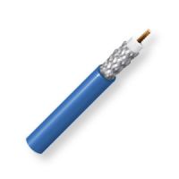 BELDEN1694FG7X1000, Model 1694F, 19 AWG, RG6 Type, Low Loss Serial Digital Coax Cable; CM-Rated; Blue Color; 19 AWG stranded bare copper conductor; Foam HDPE core; Double Tinned copper braid; Flexible PVC jacket; UPC 612825356110 (BELDEN1694FG7X1000 TRANSMISSION CONNECTIVITY WIRE ELECTRICITY) 