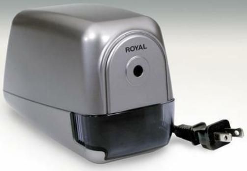 Royal 16959T model P10 Electric Pencil Sharpener, Helical steel cutting blade, Non-skid rubber feet, Auto start, Ship Weight 2.4 lbs (16959-T 16959 T P-10 P 10)