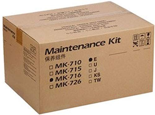 Kyocera 1702GR7US0 Model MK-716 Maintenance Kit; Includes: Developing Unit, Drum Unit, Main Charge with Motor, Fixing Unit, Transfer Unit, (2) Front Registration Guide, Transfer Guide, (3) Pickup Roller, (2) Feed Rollers, (3) Separation Rollers, Bypass Feed Roller, Registration Clean and Under Cleaner Registration; UPC 632983009833 (1702-GR7US0 1702G-R7US0 1702GR-7US0 MK716 MK 716) 