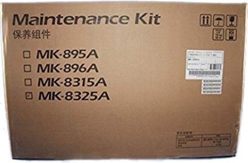 Kyocera 1702NP0UN0 Model MK-8325A Maintenance Kit; Includes: (1) Drum Unit, (1) Developing Unit, (1) Primary Transfer Belt Unit, (1) Secondary Transfer Unit, (1) Fuser Unit, (2) Parts Primary Feed Assembly, (1) Parts Cleaning Registration Assembly, (1) Parts Roller MFP Assembly and (1) Parts Pad Separation Assembly; UPC 632983031780 (1702-NP0UN0 1702N-P0UN0 1702NP-0UN0 MK8325A MK 8325A)
