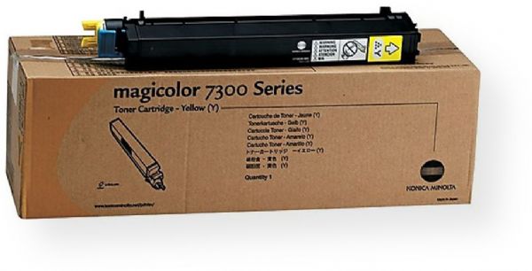 Konica Minolta 1710530-002 Yellow Toner Cartridge, For use with Magicolor 7300 Series, Laser Print Technology, 7500 Pages Duty Cycle 5% Print Coverage, New Genuine Original OEM Konica Minolta, UPC 039281031724 (1710530-002 1710530 002 1710530002 QMS)