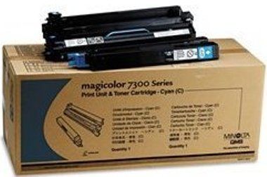 Konica Minolta 1710530-004 Cyan Toner Cartridge, For use with Magicolor 7300 Series, Laser Print Technology, 7500 Pages Duty Cycle 5% Print Coverage, New Genuine Original OEM Konica Minolta, UPC 039281031748 (1710530-004 1710530 004 1710530004 QMS)