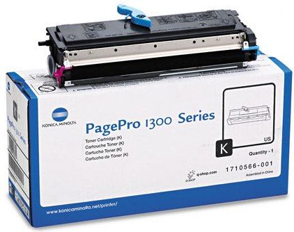 Konica Minolta 1710566-001 Black Toner Cartridge, Work with PagePro 1300 Series, 3000 Page yield, New Genuine Original OEM Konica Minolta Brand, UPC 039281033742 (1710566001 1710566 001)