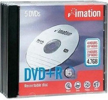 Imation 17193 Storage media - DVD+R, 5PK, 4.7GB Storage Capacity, 16x Maximum Write Data Transfer Rate, 120mm Standard Form Factor, UPC 051122171932 (17-193 17 193)