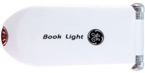 GE 17200 Led Book Light, White, Super-bright light output (50 Lux), long-lasting LED light, Fully adjustable positioning for base & light source, Lightweight & travel-ready with convenience clip, Requires two CR2032 batteries (included), Convenient and portable, Multi-position light, LED technology provides increased battery life (172-00 17-200)