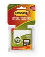 Command 17204 White Medium Hanging Strips Value Pack; Command technology holds strongly; When it is time to remove, pull the tab and it removes cleanly with no surface damage; Use on a variety of surfaces, including paint, wood, and tile; White medium hanging strips; 6-pack; Holds up to 18" x 24"; Shipping Weight 0.56 lb; Shipping Dimensions 14.00 x 12.00 x 6.4 in; UPC 051131949270 (COMMAND17204 COMMAND-17204 COMMAND/17204 OFFICE CRAFT) 