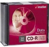 Imation 17331 Storage media - CD-R, 700MB Storage Capacity, 52x Maximum Write Speed, 80 Minute Maximum Recording Time, DVD-R/RW, DVD+R/RW, Dual Drives, Super Multi Drives, Multi Drives, DVD-RAM/R, CD-RW and Writing Compatibility, Non-Printable Surface Type, 120mm Standard Form Factor, 10 Pack, Mac and PC Platform Support, UPC 051122173318 (17 331 17-331) 