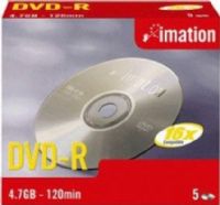 Imation 17339 Storage media - DVD-R, 4.7 GB Native Capacity, 16x Max. Write Speed, 5 5PK, UPC 051122173394 (17 339 17-339 ) 