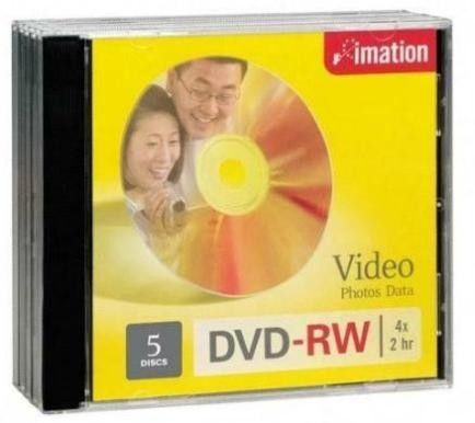 Imation 17345 Storage media - DVD-RW, 4.7GBStorage Capacity, 120 Minute(s) Video Audio/Video Duration, 4x Data Transfer Rate, Multi Drives, DVD-R/RW, Dual Drives, Super Multi Drives, Non-Printable Surface Type, 120mm Standard Form Factor, PC and Mac Platform Support, 5PK, UPC 051122173455 (17-345 17 345)