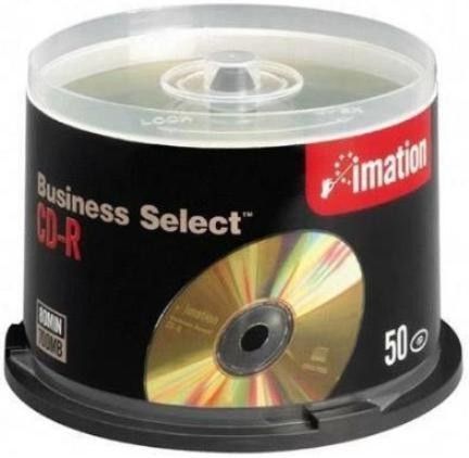 Imation 17357 Business Select Storage media - CD-R, 700MB Storage Capacity, 80 Minute Maximum Recording Time, 52x Maximum Write Speed, DVD-R/RW, DVD+R/RW, Dual Drives, Super Multi Drives, Multi Drives, DVD-RAM/R Drive, CD-RW, CD-R and Reading Writing Compatibility, Non-Printable Surface Type, Gold Color, 50 Pack, UPC 051122173578 (17 357 17-357) 