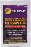 TechSpray 1743-50PK Anti-Static Cleaning Wipes, Screen & Keyboard Cleaner, Static Control, Pre-Saturated Packets, Non-Streaking, Non-Abrasive, Fast Drying Safe On Most Plastics, Includes: 50 Cleaning Wipes, UPC 729198536190 (174350PK 174-350PK 1743-50PK 174350-PK) 