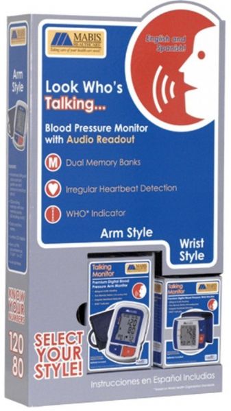 Mabis 17-595-795 Display for Talking Arm and Wrist Digital Blood Pressure Monitors, Versatile display allows shoppers to compare and pick select the unit that best suits their needs, Hangs conveniently on most retail display end caps or can stand independently, Contains three arm units, three wrist units, and two S-Clips for hanging (17 595 795 17595795)